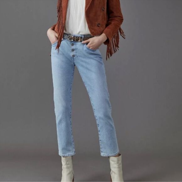 Anthropologie Adriano Goldschmied Nolan Ankle Button Up Relaxed Slim Ankle Jeans - Picture 3 of 6